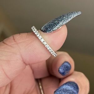 18k solid white gold diamonds ring
